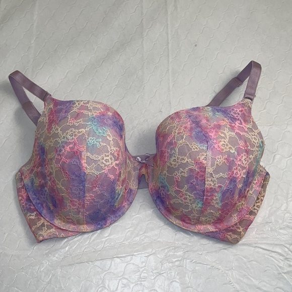 Victoria’s Secret Lined Perfect Coverage pastel tie dye lace bra - Picture 4 of 13